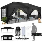 COBIZI Faltpavillon 3x6 Pavillon wasserdicht, Pop Up Zelt Pavillon 3 x 6m mit 6 Seitenteilen mit UV-Schutz, Faltbarer Pavillion Zelt 3x6 für Markt, Freien Event, Garten, Blau