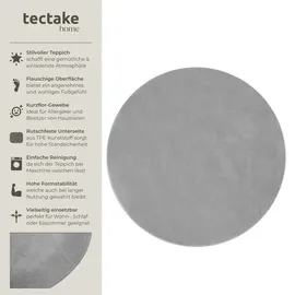 Tectake Kurzflorteppich Soft Zone Ø Ø 120 cm grau