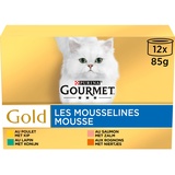 Purina 12 x 85g Gourmet Gold Feine Pastete Mix, 4 Sorten Katzenfutter nass