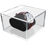 KeaJuidy Uhrenbox mit Uhrenkissen Acryl Uhren Vitrine Uhren Organizer Uhrenbox Ständer Uhrenkasten mit deckel Uhrenkoffer für Freund, Vatertag, Geburtstag 10x10x6 cm