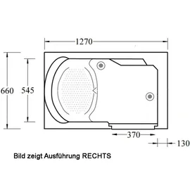 hak Handelsagentur Koch FREEDOM Sitzbadewanne mit Tür 127 x 66 cm (93,6 cm hoch) (MPNR nicht angegeben)