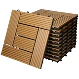 ECD Germany Terrassendielen WPC Terrassenfliesen mit Drainage und Klicksystem für Garten Balkon, BxL: je 30x30 cm, 22 mm Stärke, (55-St), Bodenbelag für 5m2 Teak rutschfest Balkonfliesen Klickfliesen beige 30 cm x 30 cm