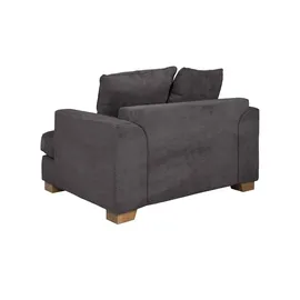 Soho Sessel Franka Flachgewebe 136 x 87 x 103 cm Grau mit Kissen