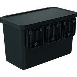 KEDEN Recycling-Sortiersystem 57 x 29 x 41 cm 2-tlg. grau