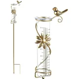 SCBOY Gartenstecker Regenmesser mit inklusive Skala für genaue Niederschlagsmessung für Hof Deck Rasen Landschaft und Gartenzubehör