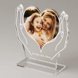 Bemaystar Herz Fotorahmen mit Foto und Text - Muttertagsgeschenke für Mama, Personalisierte Geschenke Frauen, Geschenk Oma, Geschenke für Mama, Acrylglas Bilderrahmen 15 x 20 cm