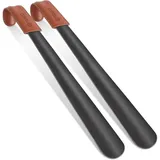 ZOMAKE Schuhlöffel Schuhlöffel Metall Lang 42cm Ledergriff Stabil Shoe Horn Stiefel bunt