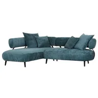 Landscape Ecksofa Belisa, Türkis, Textil, 4-Sitzer, Füllung: Polyester, Ottomane links, L-Form, 265x200 cm, Stoffauswahl, Wohnzimmer, Sofas & Couches, Wohnlandschaften, Ecksofas