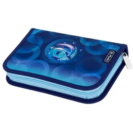 Herlitz Federmäppchen befüllt Dolphin Ride blau 31-teilig, 20,5 x 3,8 cm