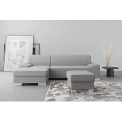 Ecksofa DOMO COLLECTION "Anzio L-Form", grau, B:271cm H:85cm T:160cm, Sofas, wahlweise mit Bettfunktion und Federkern