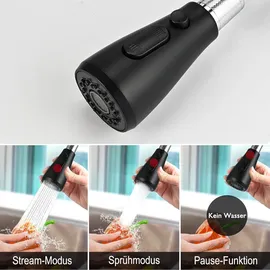 luxuskollektion Cieex Küchenarmatur Hochdruck Schwarz