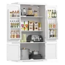 VASAGLE Küchenschrank 40 x 76 x 135,8 cm Weiß