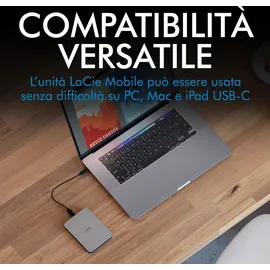 LaCie Mobile Drive Moon 1 TB USB 3.0 Silber STLP1000400