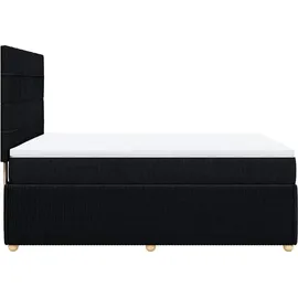 vidaXL Boxspringbett mit Matratze Schwarz 140x200 cm Stoff