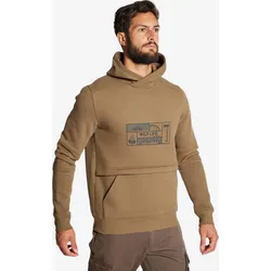 Kapuzenpullover 500 mit Logo armeebraun 2XL