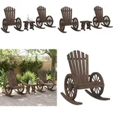 3-tlg. Garten-lounge-set Massivholz Tanne - Holz Gartenmöbel - Outdoor Möbel - Garten Lounge Set - Adirondack Stuhl - Schaukelstuhl - Home & Living