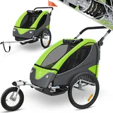 Kesser KESSER® Kinderanhänger Fahrradanhänger 360° Drehbar mit Federung 2in1 Joggerfunktion Kinderfahrradanhänger + 5-Punkt Gurt Jogger Fahrrad Anhänger für 1 bis 2 Kinder max. 40kg