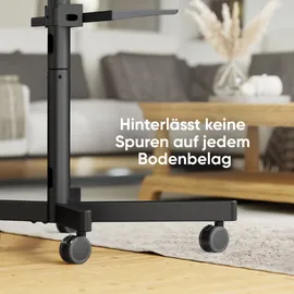 ONKRON TV Ständer rollbar für 23-60 Zoll bis zu 40 kg, höhenverstellbar max VESA 400x400 Standfuß Fernseher Rollwagen/TV Wagen mit Rollen Schwarz TS1137-B