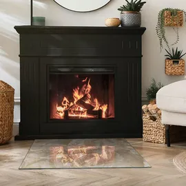 Tulup Glasbodenplatte Rechteck 80 x 60 x 0,4 cm Beige