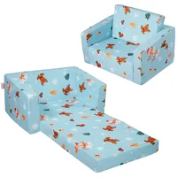 VEVOR Kindersofa Kindercouch Kindersessel Faltbar Blau 104x58x32cm Kindermöbel