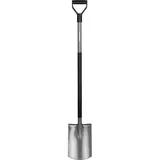 Fiskars Gärtnerspaten Rund, Spatenschaufel, Gartenschaufel, Gartenzubehör, Stahl / Kunststoff, Grau / Schwarz, 125 cm, 1001411,