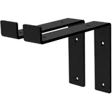 ML-Design 2 Stück Regalhalterung 20x4x14,5 cm Schwarz Metall 8 Zoll L-Form