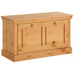 Schuhbank HOME AFFAIRE "Basilico", beige (natur), B:90cm H:52cm T:38cm, Massivholz, Sitzbänke, Breite 90 cm, Sitzhöhe 52 cm, Kassettenoptik, aus Massivholz, FSC