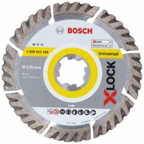 Bosch Professional 1x Diamanttrennscheibe Standard (Universal, X‑LOCK, Ø125 mm, BohrungsØ: 22,23 mm, Schnittbreite 2 mm)