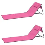 Lex Strandliege Strandmatte Matte Badematte Liege faltbar Tasche pink 2er Set : Pink