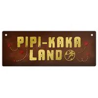 Trendaffe Toiletten Metallschild mit Klo Motiv und Spruch: Pipi-Kaka-Land
