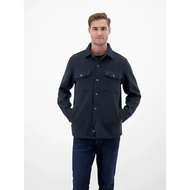 Lerros Langarmhemd "LERROS Urban-Style Hemdjacke in Wolloptik - Classic navy), - XXL