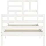 vidaXL Massivholzbett 200 x 200 cm Weiß