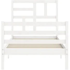 vidaXL Massivholzbett 200 x 200 cm Weiß