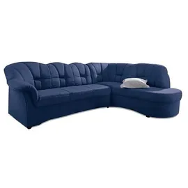 DOMO collection Ecksofa »Papenburg, zeitlose Rückensteppung, elegante Armlehne, L-Form«, mit Ottomane, wahlweise mit Bettfunktion blau