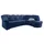 DOMO collection Ecksofa »Papenburg, zeitlose Rückensteppung, elegante Armlehne, L-Form«, mit Ottomane, wahlweise mit Bettfunktion blau