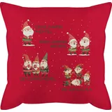 Kissen 50x50 - Weihnachtskissen Christmas Geschenke - Ein Glühwein Swei Glühwein | Wichtel | Weihnachten | Weihnachtsmarkt | Weihnachtsmotiv I Weihnachtsmarkt I Adventszeit - 50 x 50 cm - Rot