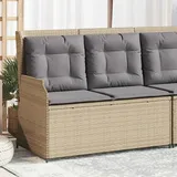 Teenpull – Gartenbank Verstellbar Mit Kissen Beige Poly Rattan
