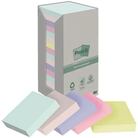 Post-it Notes (Recycle) 16 Haftnotizblöcke »Recycling Notes« im Tower grün