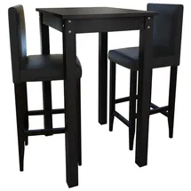vidaXL Barset Bartisch mit 2 Barhockern 0 x 0 x 0 cm Schwarz