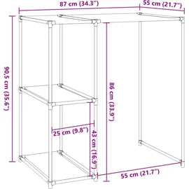 vidaXL Waschmaschinenregal Creme 87x55x90,5 cm Eisen