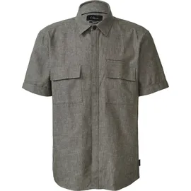 s.Oliver Regular Fit: Kurzarmhemd aus Leinenmix - olive - L