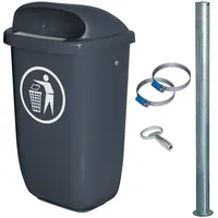 BRB-Lagertechnik Abfalleimer 50 l Grau