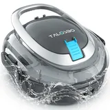 TALOSBO S2 Poolroboter mit Doppelfiltration,Dual Motoren Poolreiniger,90 Minuten Reinigungszeit,Kabelloser Poolsauger Akku,Selbsteinparkfunktion und Kompakter für Pools mit Flachem Boden bis zu 80 m2