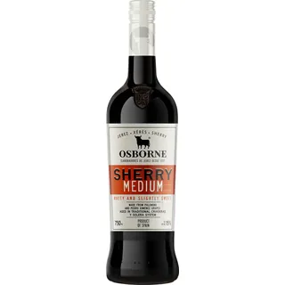 Osborne Sherry Medium – Hochwertiger, halbtrockener Sherry, hergestellt nach dem Solera-Verfahren aus Andalusien in Spanien mit 15% vol. (1 x 0,75l)