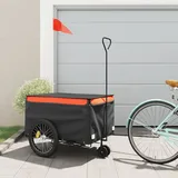 vidaXL Fahrradanhänger Schwarz und Orange 45 kg Eisen