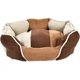 Heim Haustier-Kuschelbett Deluxe rund Gr. S 45 cm x 40 cm x 14 cm Braun/Weiß