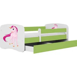raumhirsch furniture Kinderbett Einhorn 80 x 180 cm Holzwerkstoff grün