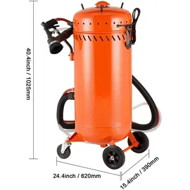 Vevor Vakuum-Sandstrahler 106L, staubfreier Sandstrahler mit eingebautem 1200 W Vakuumsystem, 60-110 PSI Hochleistungs-Strahlgerät zur Staubkontrolle und Strahlmittelrückführung