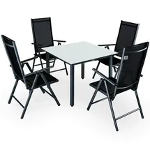 CASARIA Bern Set 5-tlg. anthrazit Tischplatte weiß