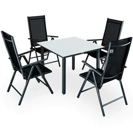 CASARIA Bern Set 5-tlg. anthrazit Tischplatte weiß